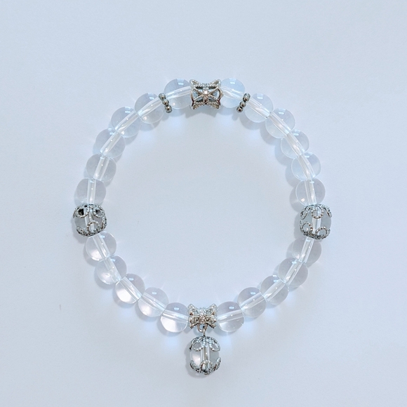 Clear Quartz Bracelet With Charm - Picture 4 of 10